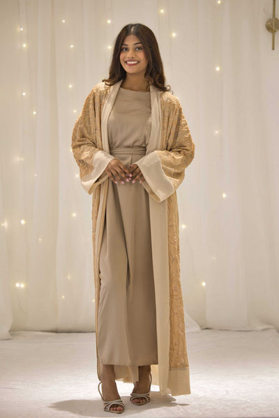 Aaliya Gold Net Abaya – view 3