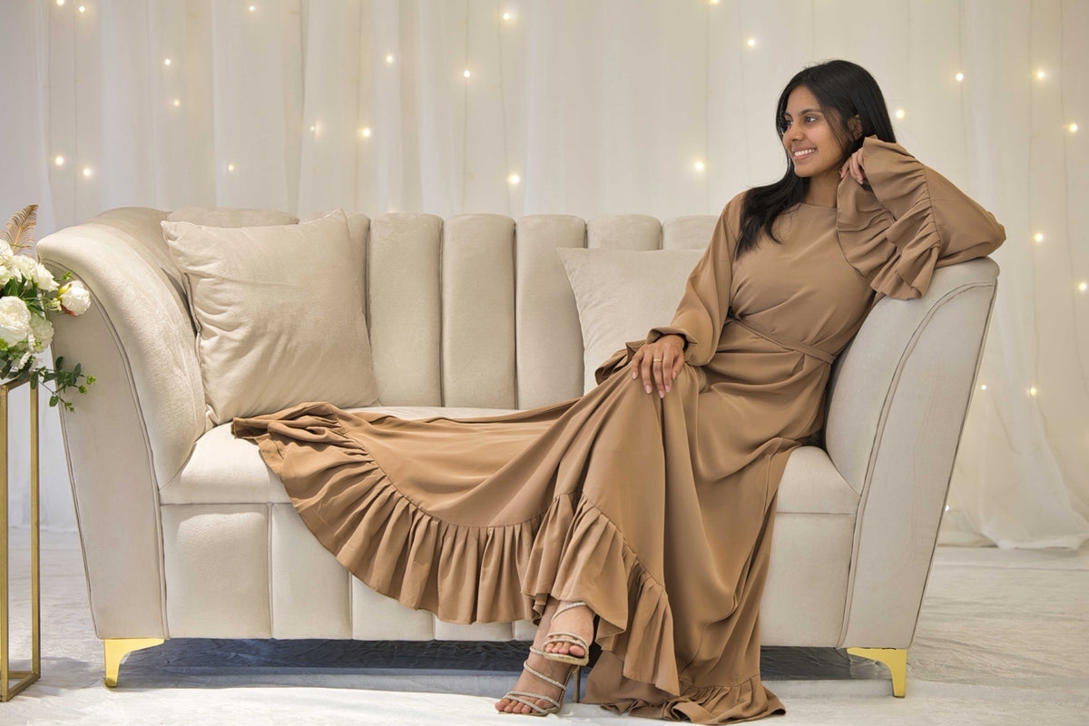 Dima Green Ruffle Dress Abaya – view 3