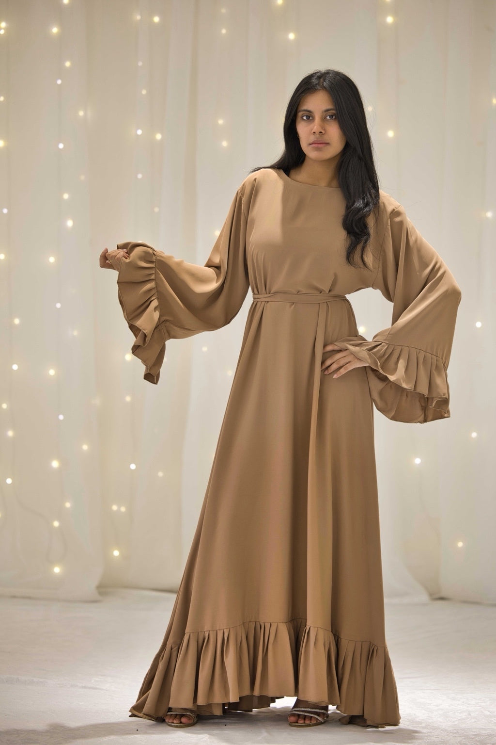 Dima Green Ruffle Dress Abaya – view 4