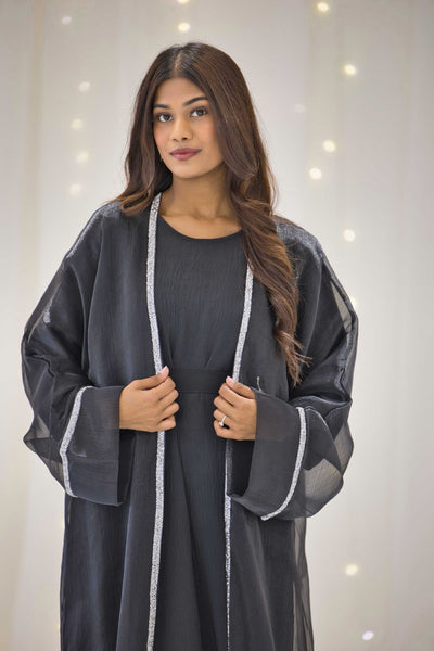 Haya Black Open Abaya – view 2