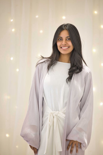 Layla Purple Wrap Tie Abaya – view 2