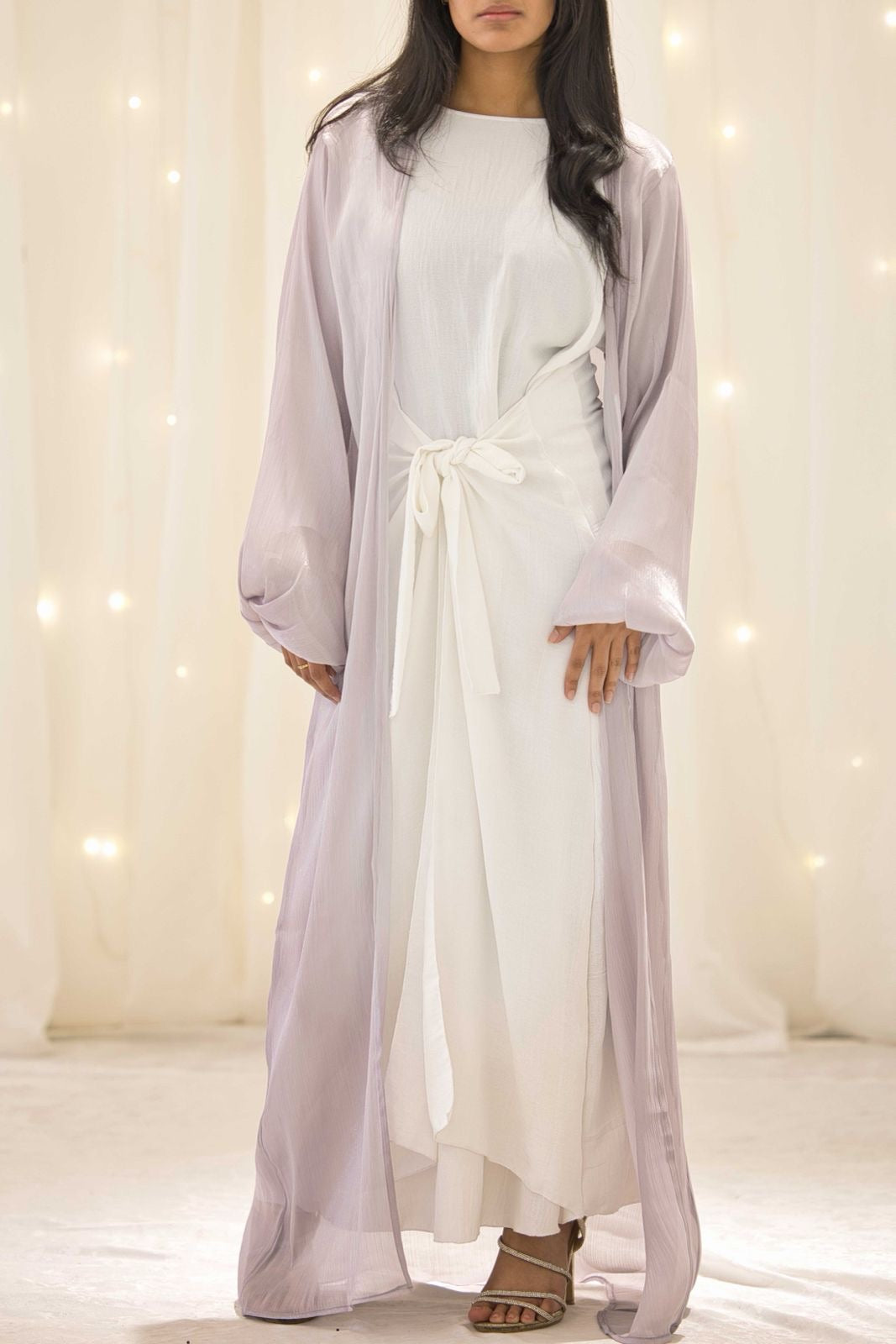 Layla Purple Wrap Tie Abaya – The Luxe Aura