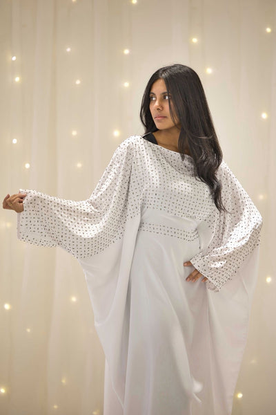Maha White Butterfly Abaya – view 3