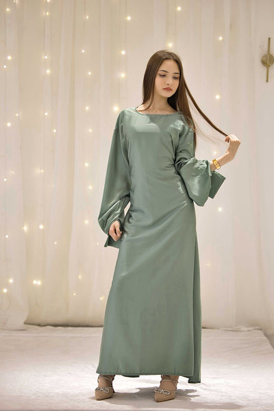 Mahira Sage Green Dress – The Luxe Aura