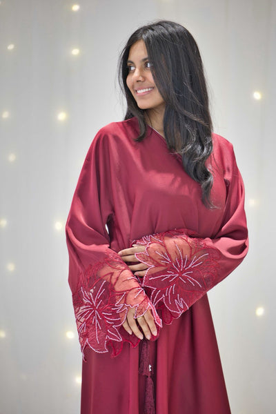 Nehal Cherry Red Dress – The Luxe Aura