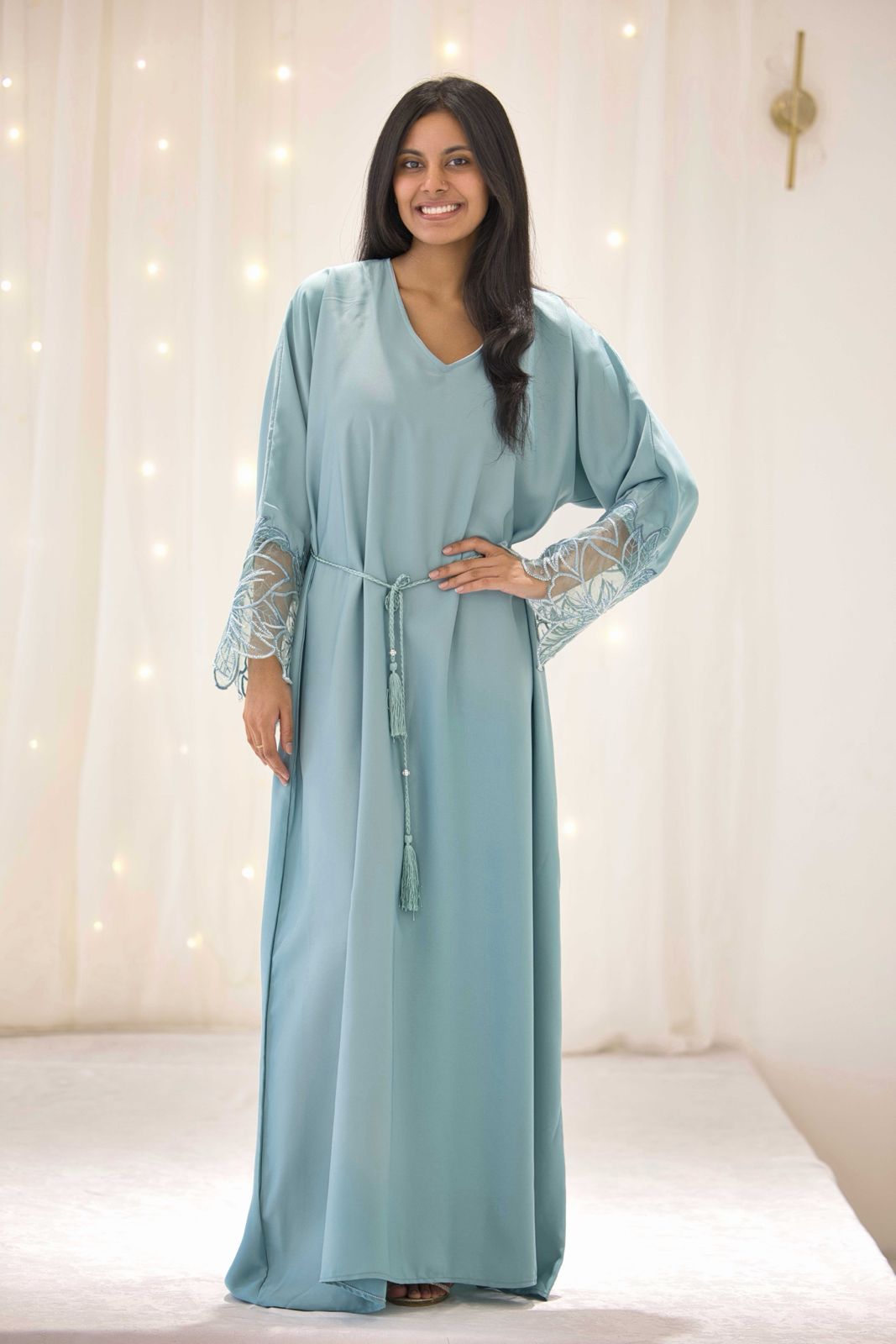 Nehal Mint Blue Dress – The Luxe Aura