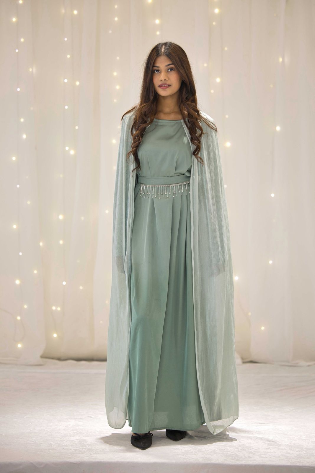Velora Sage Green Abaya – view 4
